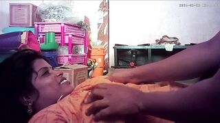 Indian village house wife kissing and boobs pressing - 13 image