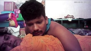 Indian village house wife kissing and boobs pressing - 3 image