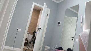 Big Ass Under a Short Robe Busty Mature Housewife with Hairy Pussy Behind the Scenes. Homemade PAWG - 3 image