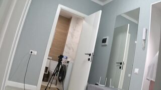 Big Ass Under a Short Robe Busty Mature Housewife with Hairy Pussy Behind the Scenes. Homemade PAWG - 5 image