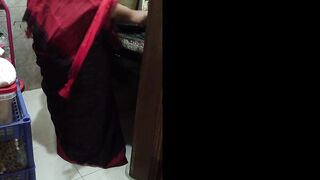 Punjabi Hot StepMom in Saree without Blouse fucked by Stepson While cooking - DESTROYED HER BIG ASS AND CUM ASSHOLE - 8 image
