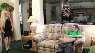 My Cougar BBW Stepmom Helps Me Masturbate - 3 image