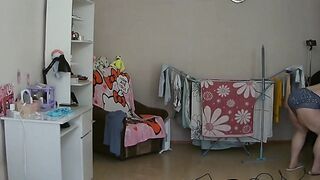 I spied on my mother-in-law and watched her vacuuming naked