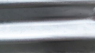 Pervert Tapes Through Hole Outdoor Dressing Room