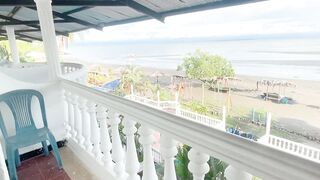 Latina big ass getting fucked on the beach gets all the cum on her tits