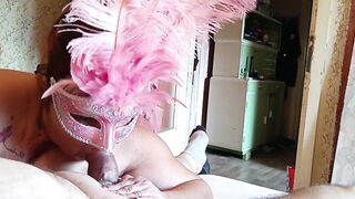 The mature neighbor from Timisoara sucks well and swallows all the semen