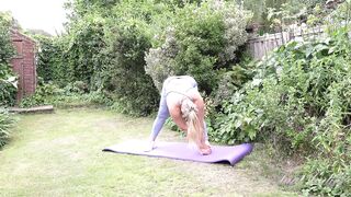 Auntjudys - Busty Blonde MILF Eva May - Hot Outdoor Yoga Workout - 2 image