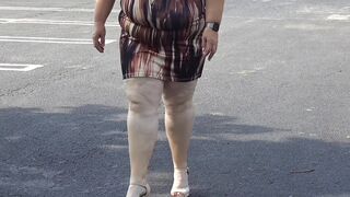 Guy caught me finger fucking in public and cum on me - drain his balls - jerking off - exhibitionist - BBW SSBBW fat ass pov