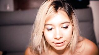 Dissatisfied blonde has virtual sex with her French boyfriend