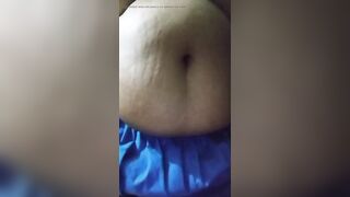 BIG BELLY FETISH AUNTY Playing with big belly an big tits - on paid group call of 5- belly bottom squeezed and big boobs shaking - 15 image
