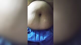 BIG BELLY FETISH AUNTY Playing with big belly an big tits - on paid group call of 5- belly bottom squeezed and big boobs shaking - 5 image