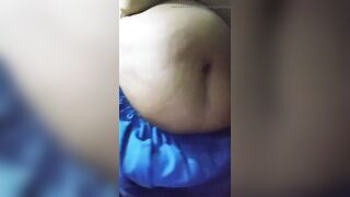 BIG BELLY FETISH AUNTY Playing with big belly an big tits - on paid group call of 5- belly bottom squeezed and big boobs shaking