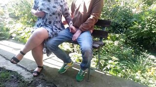 Mother-in-law, please make me cum outside in the park - 12 image