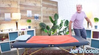 Masseur Works His Fingers and Toys on Chubby Babe Lacie Smith