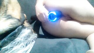 Ass masturbation with sex machine