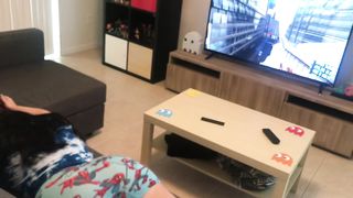 Step Sister with a Big Ass Plays on her Brothers Ps4 then Gets Fucked! - 2 image