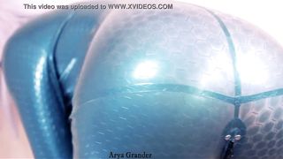sexy Arya Grander wearing shiny latex clothing and seduce by rubber fetish catsuit for pleasure - 10 image