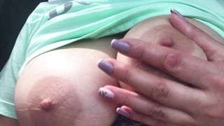 Quarantined Boring. Decided to Play with Tits and Pussy in the Car - 5 image