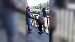Black Girl Paddles Latina Girl on Balcony for not Cleaning up - 10 image