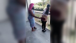Black Girl Paddles Latina Girl on Balcony for not Cleaning up - 5 image