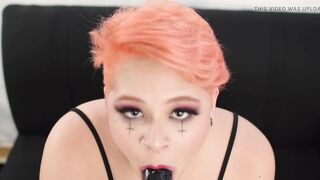 POV Blowjob with big black dildo - 7 image