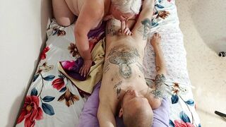 the morning for the stepson began with a blowjob and sex with his mother-in-law