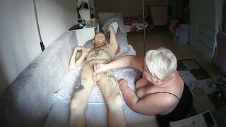 massage and milking of a penis to a cumshot