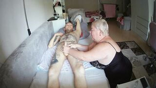 massage and milking of a penis to a cumshot