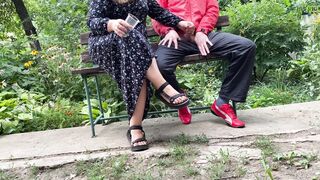 Curvy mother in law gets my cum outdoors