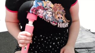 BBW Big natural breast teasing, with toys