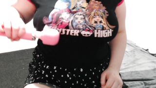 BBW Big natural breast teasing, with toys