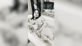 Sexy Fat tummy giggling in the bathtub