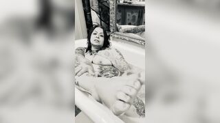 Sexy Fat tummy giggling in the bathtub