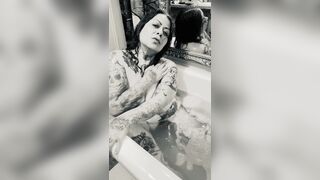 Sexy Fat tummy giggling in the bathtub