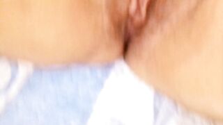 Fingering my tight pussy and tasting my cum