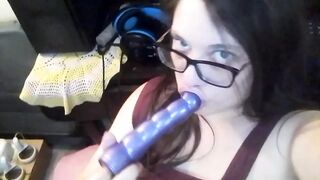 Sucking my stepdad off while making myself cum - 1 image