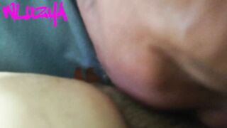 Last night the neighbor saw how I masturbated and sucked my pussy very well so I sucked his cock very good