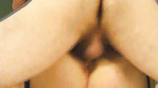 Sexy BBW gets her pussy hammered by a man after she masturbates with a toy