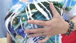 Very big brunette slut fucking dick and toy