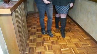 a very horny Italian BBW fucked by two man in the pussy and in the ass