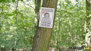 MATURE4K. Kinky mature giantess Diana loves pet play in stockings with 2 strangers in public - 2 image