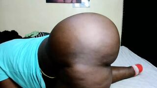 Side view of my Monster big black mega Ass