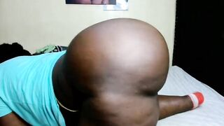 Side view of my Monster big black mega Ass