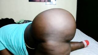 Side view of my Monster big black mega Ass