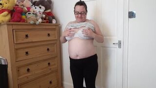 Wife Undressing in the Bedroom in Leggings