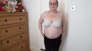 Wife Undressing in the Bedroom in Leggings