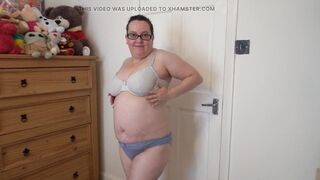 Wife Undressing in the Bedroom in Leggings