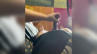 Amateur handjob big cum