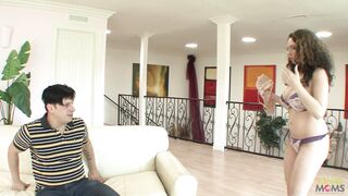 Chubby milf helping her step-nephew learn how to fuck properly