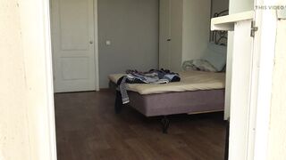 Neighbor watching chubby MILF. Someone else's curvy wife in the bedroom behind the window. Did he jerk off while doing it? Voyeu - 8 image